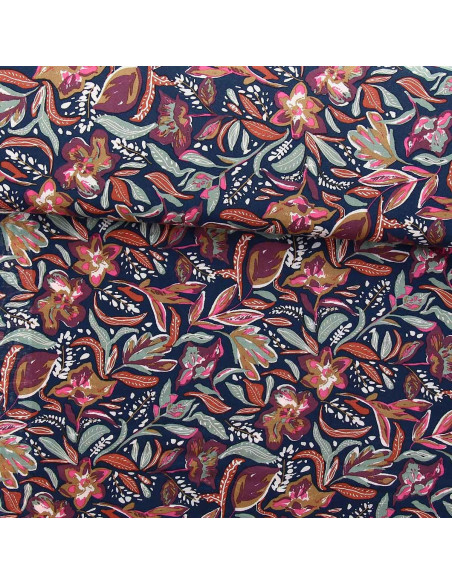 Fantasie viscose stof - Suniva nacht en fauve