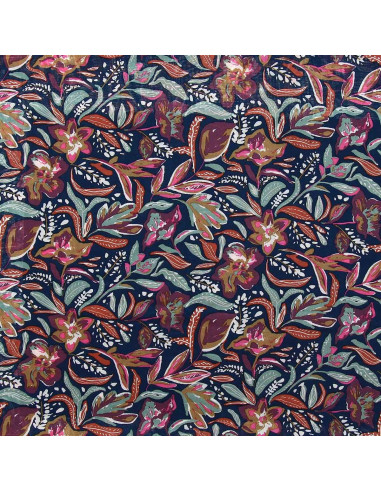 Fantasie viscose stof - Suniva nacht en fauve