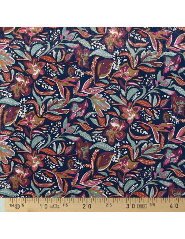 Fantasie viscose stof - Suniva nacht en fauve