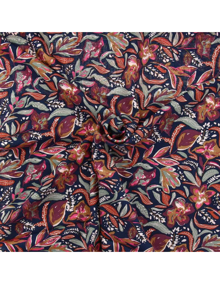 Fantasie viscose stof - Suniva nacht en fauve
