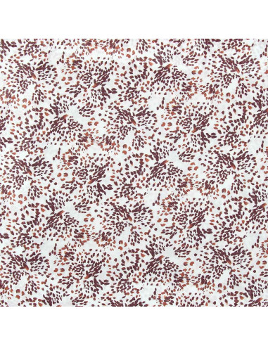 Fantasie viscose stof - Pistrello gebroken wit en pruimkleurig