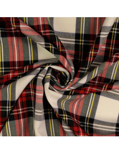 Schotse tartan stoffen - Rood en gebroken wit 2