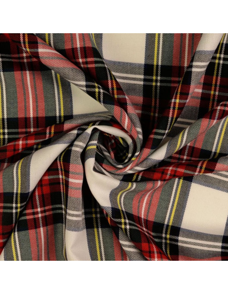 Schotse tartan stoffen - Rood en gebroken wit