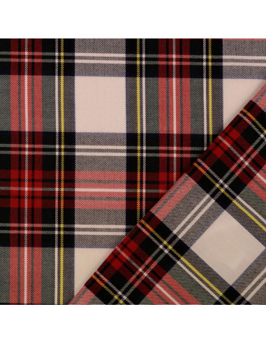 Schotse tartan stoffen - Rood en gebroken wit