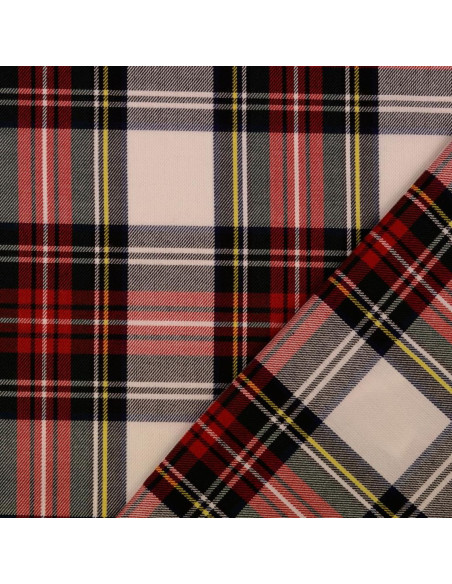 Schotse tartan stoffen - Rood en gebroken wit