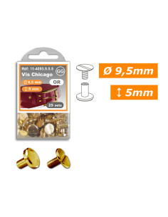 25 sets Chicago schroeven 9,5 mm x 5 mm - Goud 2