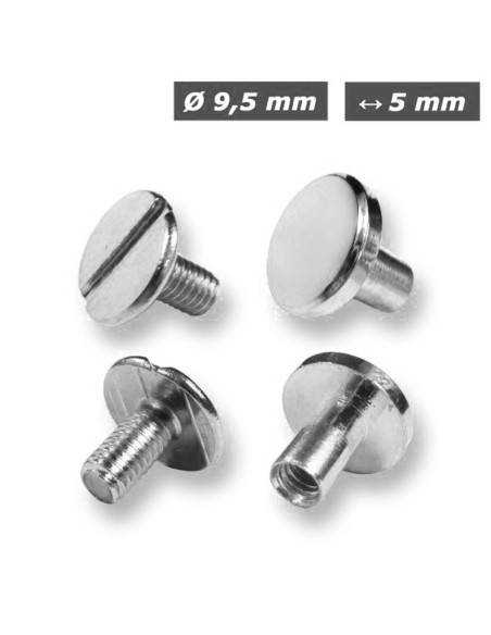 25 sets Chicago schroeven 9,5 mm x 5 mm - Zilver