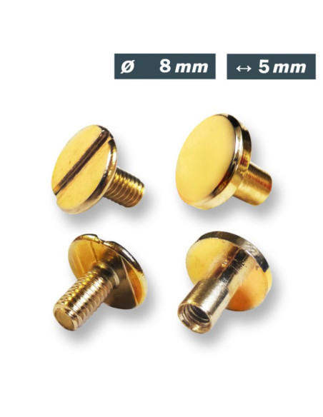 25 sets Chicago schroeven 8 mm x 5 mm - Goud