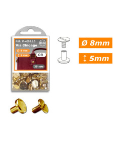 25 sets Chicago schroeven 8 mm x 5 mm - Goud 2