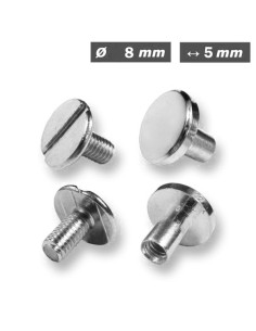 25 sets Chicago-schroeven 8 mm x 5 mm - Zilver