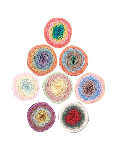 Set van 8 bollen Ricorumi Spin Spin katoen
