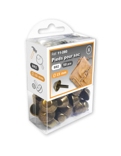 Partij van 50 tasvoetjes 15 mm - Brons