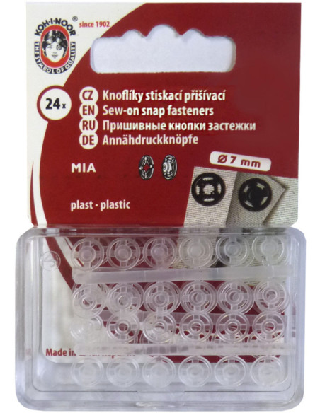 Transparante plastic drukknopen 7 mm