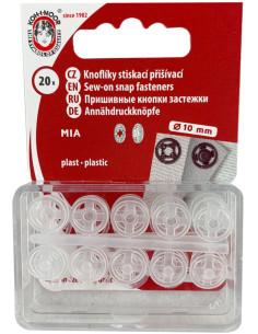 Transparante plastic drukknopen 10 mm