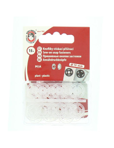 Transparante plastic drukknopen 13 mm