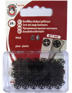 Zwarte plastic drukknopen 7 mm