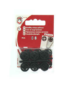 Zwarte plastic drukknopen 13 mm