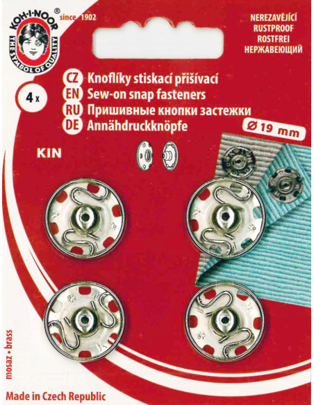Metalen drukknopen 19 mm - Zilver