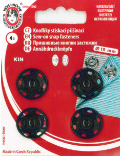 Metalen drukknopen 19 mm - Zwart