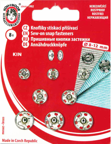 Assortiment van naaiknopen in 3 maten - Zilver