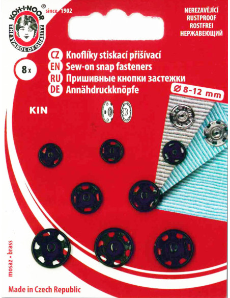 Assortiment van naaiknopen in 3 maten - Zwart