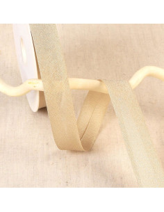 Iriseert metalen biais - Beige