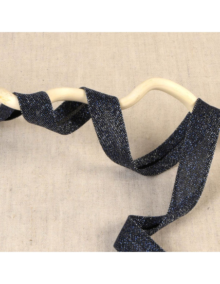 Glitter biais - Marineblauw