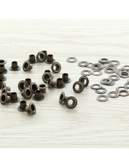 Zak van 100 oogjes met ringen 4 mm - Antiek messing