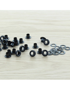 Zak van 100 oogjes met ringen 4 mm - Zwart