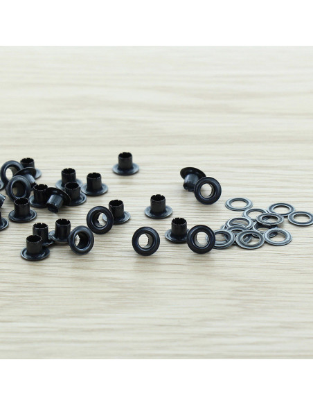Zak van 100 oogjes met ringen 4 mm - Zwart