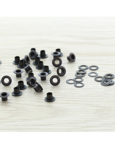 Zak van 100 oogjes met ringen 4 mm - Koper