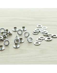 Zak van 100 oogjes met ringen 5 mm - Zilver