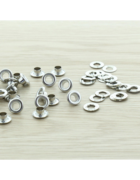 Zak van 100 oogjes met ringen 5 mm - Zilver