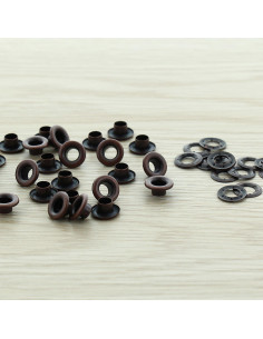 Zakje met 100 oogjes 5 mm met ringen - Koper