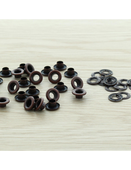 Zakje met 100 oogjes 5 mm met ringen - Koper
