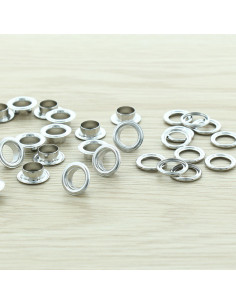 Zak van 100 oogjes met ringen 8 mm - Zilver