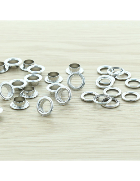 Zak van 100 oogjes met ringen 8 mm - Zilver