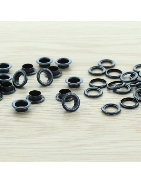 Zak van 100 oogjes met ringen 8 mm - Zwart