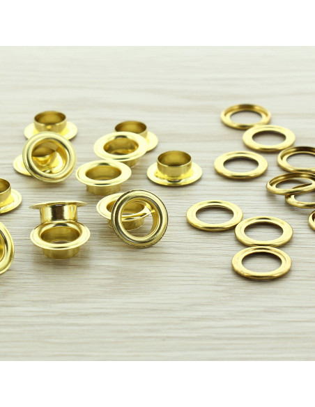 Zakje met 100 oogjes met ringen 11 mm - Goud