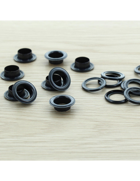 Zak van 100 oogjes met ringen 11 mm - Zwart