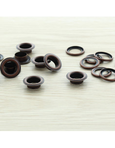 Zak van 100 oogjes met ringen 11 mm - Koper