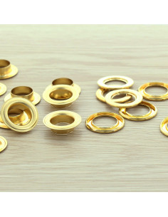 Zak van 100 oogjes met ringen 14 mm - Goud