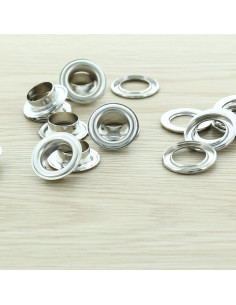 Zak van 100 oogjes met ringen 14 mm - Zilver