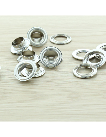 Zak van 100 oogjes met ringen 14 mm - Zilver