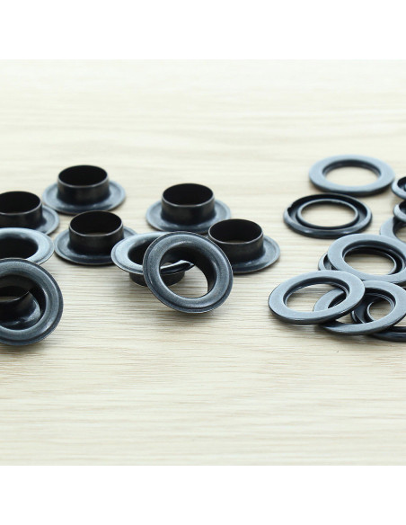 Zak van 100 oogjes met ringen 14 mm - Zwart