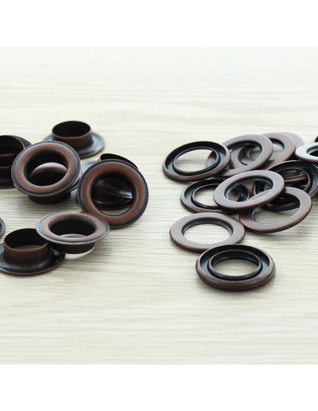 Zak van 100 oogjes met ringen 14 mm - Koper