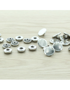 Zakje met 100 anorak-drukknopen - 15 mm zilver