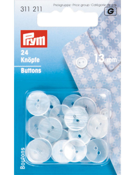 Imitatie parelmoer blouseknopen - 13 mm