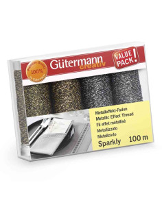 Set van 4 Gütermann Sparkly naaigaren - Goud en zilver
