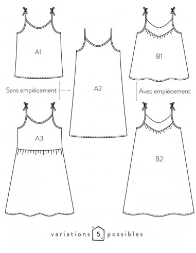 Patroon voor tanktop of jurk Crépuscule - Atelier Scämmit